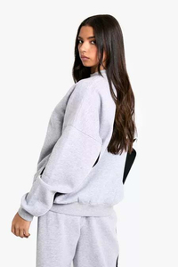 Top qualité gris chiné 2 pièces femmes étoile Slogan survêtement ensemble respirant à capuche et pantalons de survêtement survêtement ensemble femmes survêtement - Product Image 4