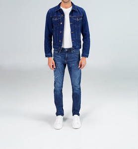 Chaqueta universitaria recortada de trabajo personalizada al por mayor para hombre, chaqueta vaquera sólida informal vintage reversible con cuello levantado y logotipo en la parte delantera - Product Image 6