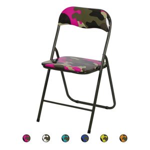 Sedia Pieghevole Decorata con Motivi Mimetici 44x45x78cm - Product Image 1
