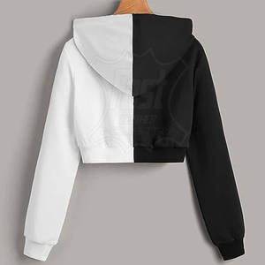 Crop top à capuche, nouvelle arrivée, vêtements d'extérieur, crop top à capuche à séchage rapide, couleur unie, directement de l'usine - Product Image 4