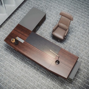Current L Shape Extendable Executive <b>Office</b> Table Easy Assembly Wooden Furniture Boss CEO Manager Desk Station Workstation Count - Product Image 3