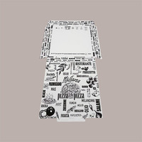 Boîte à pizza jetable rectangulaire blanche vintage 33x33H3 cm 100 pièces élégante et stylée