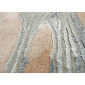 Aurelia Ivory Wool <b>Viscose</b> Hand Tufted Rug 4m Irregular Abstract Pattern Soft Texture Spot Clean Home Living Room 10mm Thickness - Product Image 3