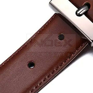 เข็มขัดหนังวัวแบบลำลองสำหรับผู้ชายเข็มขัดฝึกออกกำลังกายน้ำหนักเบาระบายอากาศ - Product Image 6