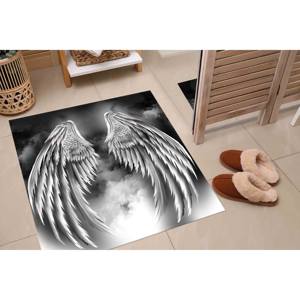 Tapis imprimé Ailes d'Ange - Lavable en machine, tissu chenille épais, tapis moelleux à poils longs - Product Image 5