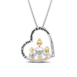 Collier en argent sterling personnalisé Jeulia Eternal Love avec gravure de cœur et zircon pour anniversaire - Product Image 1