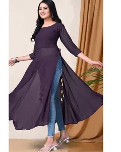 Kurtis para mulheres na Índia, roupas femininas mais recentes de tecido indiano Georgette, preço baixo, Kurtis baratos por atacado