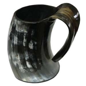 Mug en corne de buffle naturel poli brillant fait à la main, mug à boire, mug viking, mug à bière - Product Image 2