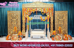 Sangeet-Decoración de escenario musulmán para boda, Escenario nocturno de Sangeet colorido, con diseño elegante, con función Heena - Product Image 2
