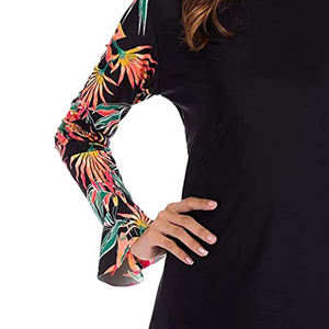 Maillots de bain modestes à manches longues en gros personnalisés pour femmes musulmanes, vente chaude, marque privée, polyester/nylon imprimé, 2 pièces - Product Image 2