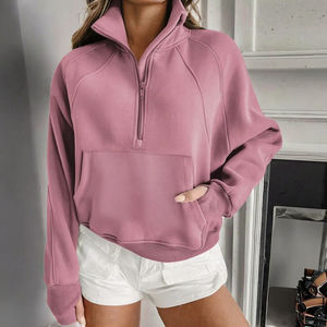 Suéter de Punto con Cierre de Cremallera, Cuello Alto, Manga Larga, Impresión Digital Completa, Diseño Personalizado, Antibolitas, Otoño - Product Image 5