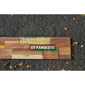 Revestimiento de Mosaico Sólido Hecho a Mano, Absorbente de Sonido 3D, de Madera de Teca Natural Geométrica Moderna, para el Hogar, Villa, Centro Comercial, Sala de Estar - Product Image 3