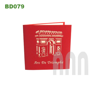 ANN HANDICRAFT BD079 Handmade 3D Pop-Up Arc De Triomphe Greeting Cards-Eco-Friendly Paper <b>Matte</b> <b>Varnishing</b> Offset Printing Japan - Product Image 4