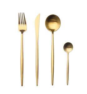 Juego de Cubiertos de Oro para Boda, 2 Cucharas y 2 Tenedores y 1 Cuchillo para Pastel, Juego de 5 Piezas de Lujo a los Mejores Precios Disponibles - Product Image 2