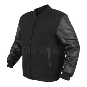 Chaqueta Universitaria Personalizada de Estilo Único, Chaqueta Universitaria de Color Sólido en Existencia - Product Image 5