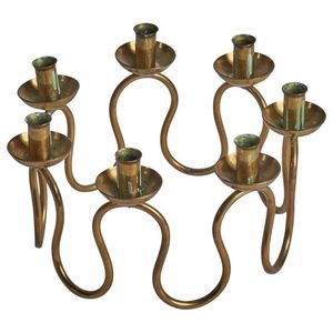 Bougie Piliers Assemblé Putely Laiton Grand Bougeoir Décor À La Maison Table Top Noël Utilisé - Product Image 4