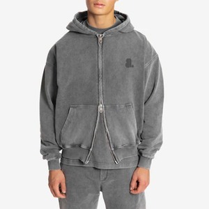 Conjunto de Chándal de Algodón 100% de Alta Calidad al por Mayor con Cordón, Lavado Ácido, Estilo Urbano, Transpirable, de Peso Pesado, para Invierno, Personalizado, Ecológico - Product Image 4