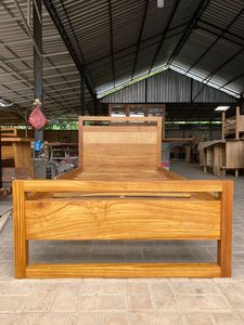 Muebles para niños de diseño moderno en madera de teca, cama para niños y niñas con cabecero de ratán en camas de madera duraderas para niños - Product Image 4