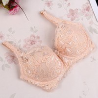 Soutiens-gorge sexy en dentelle pour femmes Soutien-gorge push-up à armatures Bralette à broderie Lingerie Soutien-gorge non rembourré Sous-vêtements féminins