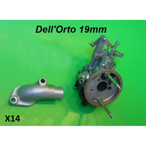 Kit completo de carburador Dell'Orto SHB de 19 mm + colector (para kit de cilindro 'X1' Casa de 75 cc) - Product Image 1