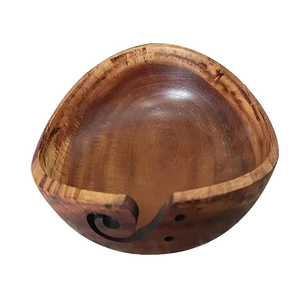 Yarn <b>Bowl</b> <b>Large</b> Size <b>Wooden</b> Knitting <b>Bowl</b> Handmade Heavy Cat Yarn <b>Bowl</b> Wood Top Demanding for Selling - Product Image 2