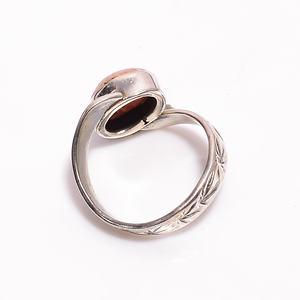 Anillo clásico de Plata de Ley 925, piedra preciosa de Rodocrosita de corte ovalado para compromiso, aniversario de boda o regalo de fiesta - Product Image 2