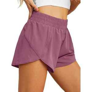 กางเกงขาสั้นผู้หญิงเอวสูงผ้าคอตตอนดีไซน์แบบผ่าข้างมีซิปกระเป๋าด้านข้างระบายอากาศได้ในฤดูร้อน - Product Image 2