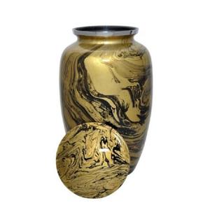 TENDENCIAS SUMINISTROS FUNERARIOS DE LATÓN METÁLICO CON ESMALTE URNAS DE CREMACIÓN DE MASCOTAS IMPRESAS, URNA DE LUJO DE LATÓN DORADO PARA URNAS DE CENIZAS HUMANAS - Product Image 1