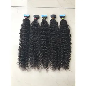 Exclusive Sale On 100% Raw Unprocessed Kinky Curly Tapes Human Hair Extension's Remy Genuine Wholesale's Raw Directly From India