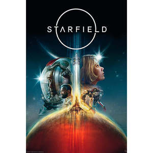 Affiche murale moderne Art Déco Starfield Journey Through Space, design encadré - Product Image 1