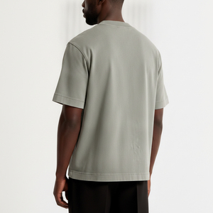 Camiseta Unisex de Cuello Redondo y Manga Corta, 250GSM, Transpirable, Ecológica, con Patrón 3D Vintage, de Algodón Jersey, Diseño Casual Liso, Tejida - Product Image 3
