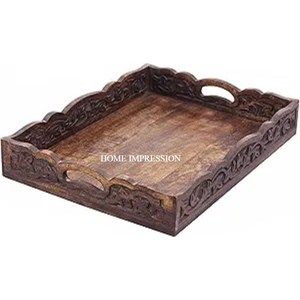 Bandeja Individual de Madera Ligera Hecha a Mano, de Grado Alimenticio, con Acabado Pulido, Clásica para Oficina, Cafetería, Servicio de Té, Personalizable - Product Image 4