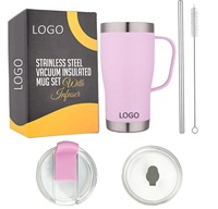 Infuseur au design unique 24oz gobelet avec logo personnalisé 2.0 gobelet 720ML tasse étanche en acier inoxydable plaquée cuivre avec poignée et paille