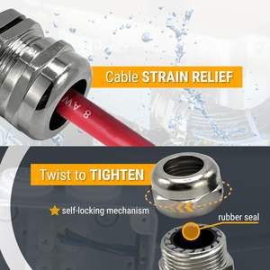 ข้อต่อสาย PG48ทองเหลืองคุณภาพสูงพร้อมล็อคนัทกันน้ำทนทานสำหรับการเดินสายไฟฟ้าอุตสาหกรรมและการจัดการสายเคเบิล - Product Image 3