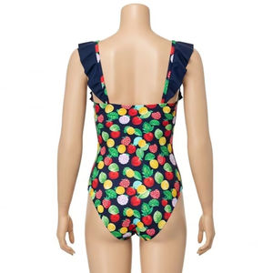 Traje de Baño de Una Pieza de Secado Rápido con Escote con Volantes, Estampado de Frutas, Poliéster, Elastano, Elástico, Transpirable, para Playa, Venta al por Mayor - Product Image 2