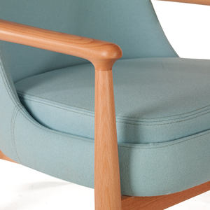 Sillón Rondic de Tela Verde con Patas de Madera, Diseño Minimalista, Asiento Tapizado Cómodo para Sala de Estar, Muebles para el Hogar - Product Image 2