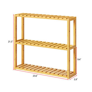 ชั้นวางต้นไม้ไม้ไผ่3ชั้นแบบทันสมัยปรับได้สำหรับห้องนั่งเล่นห้องน้ำห้องครัวใช้ร่วมกับกระถาง - Product Image 2