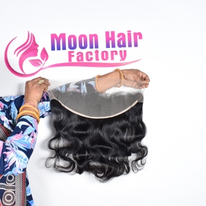 Prix de gros avantageux, extensions de cheveux humains indiens vierges, aspect naturel, frontal Bodywave, super double drawn, cheveux bruts, par Export - Product Image 4