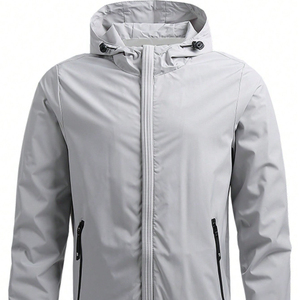 Customizable Men's Windbreaker Jacket with Full Design Trendy Logo on Front Made in - Product Image 1