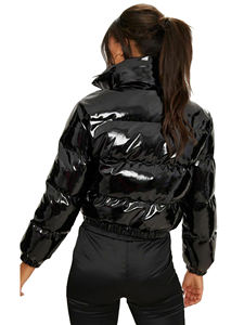 Puffy pilier col de fourrure à capuche manteaux de fourrure doudoune mode blanc duvet de canard vestes femmes femmes hiver dames haut court brillant - Product Image 3