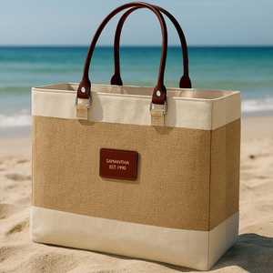 Sac fourre-tout en jute biodégradable personnalisé RenewaTwist pour femmes durable tendance fermeture éclair épaule Shopping réutilisable promotionnel - Product Image 3