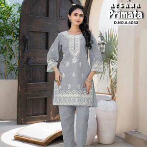 Afsana algodón chikankari bordado Co Ord Set Lakhnvi trabajo - Product Image 2