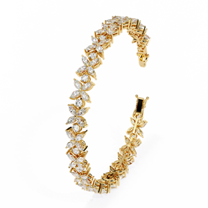 Fabulous 18K <b>Gold</b> Lab Grown Diamond Bracelet & <b>Bangle</b> Luxurious Jewelry Accessory - Product Image 2