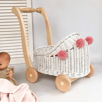 Poupée en rotin faite à la main landau en osier pour bébé poussette chariot pour enfants salle de jeux décor et séance de photographie