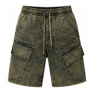 Shorts décontractés tendance en denim délavé pour un usage quotidien, avec un tissu premium doux et délavé. - Product Image 1