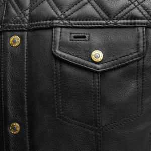 Gilet de motard en cuir véritable réversible personnalisé de haute qualité pour hommes, vêtements d'extérieur respirants avec poche pour la saison d'hiver - Product Image 4