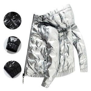 Veste d'extérieur d'hiver pour homme Bomber légère en nylon à fermeture éclair Streetwear matelassé noir avec cordon de serrage Fabricant direct - Product Image 2