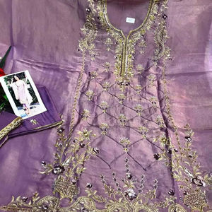 Diseñador moderno sin coser bordado a mano hermosa protección solar Premium tamaño libre trajes de fiesta moda india-adelante - Product Image 1