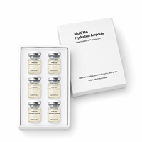 Kit de Sérums Ampoules Hydratantes Multi HA GHK-CU OEM ODM, Soin Visage Hydratation Intense 6x5ml, Soin Fixateur d'Hydratation à la Centella, Marque Privée