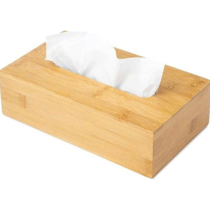 Support de boîte à mouchoirs en bambou respectueux de l'environnement pour le rangement de la table et de la salle de bain avec un look nordique moderne - Product Image 3